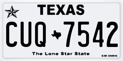 TX license plate CUQ7542