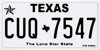 TX license plate CUQ7547