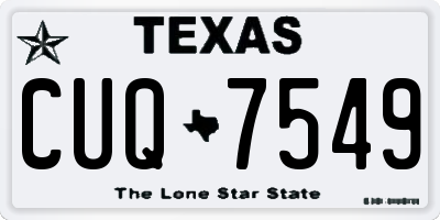 TX license plate CUQ7549
