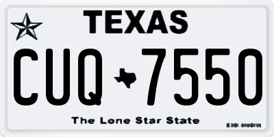 TX license plate CUQ7550