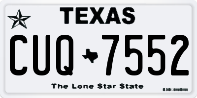 TX license plate CUQ7552