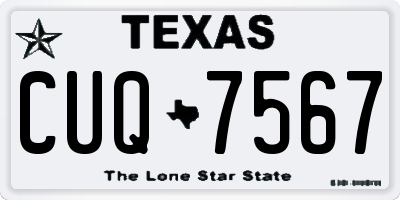 TX license plate CUQ7567