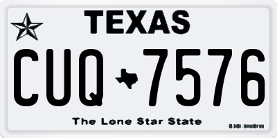 TX license plate CUQ7576