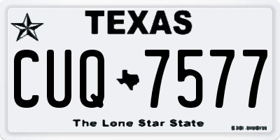 TX license plate CUQ7577