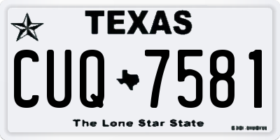 TX license plate CUQ7581