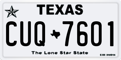 TX license plate CUQ7601
