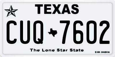 TX license plate CUQ7602