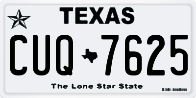 TX license plate CUQ7625