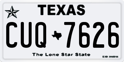 TX license plate CUQ7626