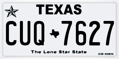 TX license plate CUQ7627