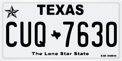 TX license plate CUQ7630