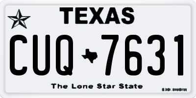 TX license plate CUQ7631