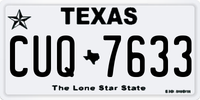 TX license plate CUQ7633