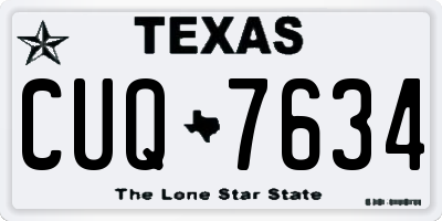 TX license plate CUQ7634