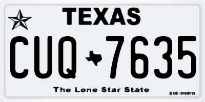 TX license plate CUQ7635