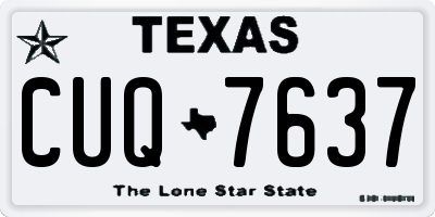 TX license plate CUQ7637