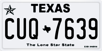 TX license plate CUQ7639
