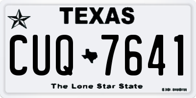TX license plate CUQ7641