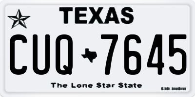 TX license plate CUQ7645