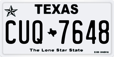 TX license plate CUQ7648