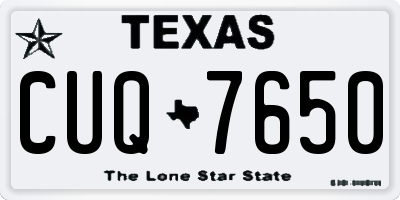 TX license plate CUQ7650