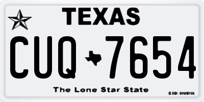 TX license plate CUQ7654
