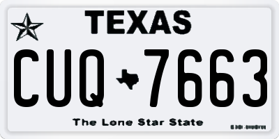 TX license plate CUQ7663