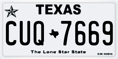 TX license plate CUQ7669