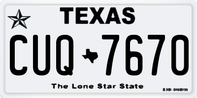 TX license plate CUQ7670