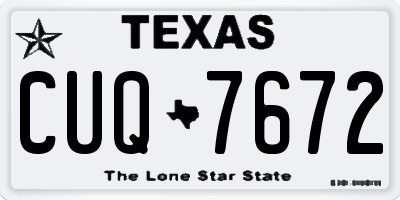 TX license plate CUQ7672
