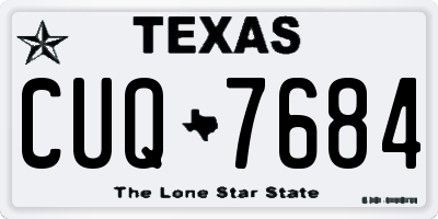 TX license plate CUQ7684