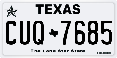 TX license plate CUQ7685