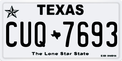 TX license plate CUQ7693