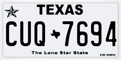 TX license plate CUQ7694