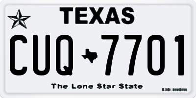 TX license plate CUQ7701