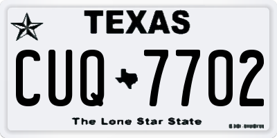TX license plate CUQ7702