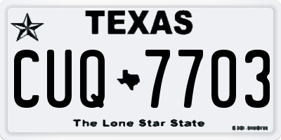 TX license plate CUQ7703