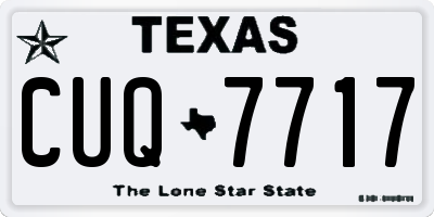 TX license plate CUQ7717