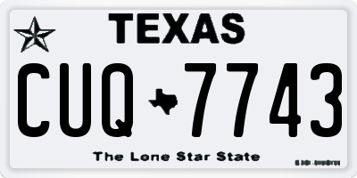 TX license plate CUQ7743