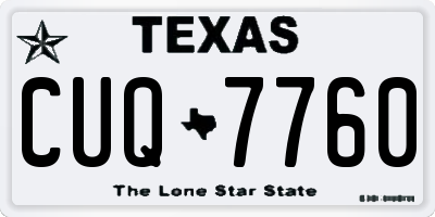 TX license plate CUQ7760
