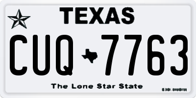 TX license plate CUQ7763
