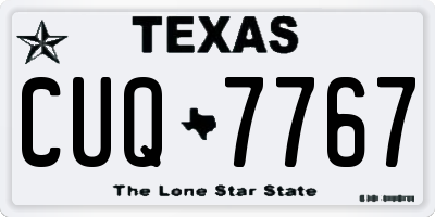 TX license plate CUQ7767