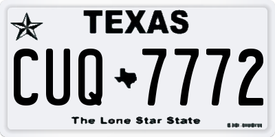TX license plate CUQ7772
