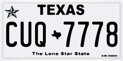 TX license plate CUQ7778