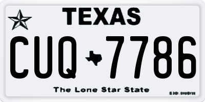 TX license plate CUQ7786
