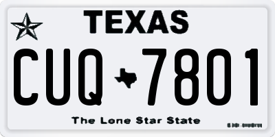 TX license plate CUQ7801