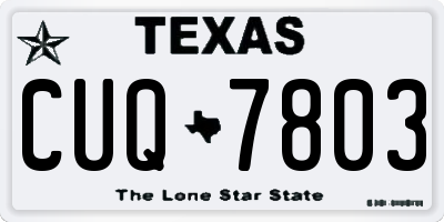 TX license plate CUQ7803