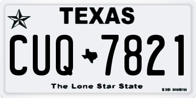 TX license plate CUQ7821
