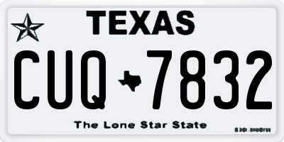 TX license plate CUQ7832