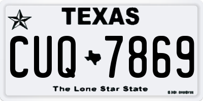 TX license plate CUQ7869